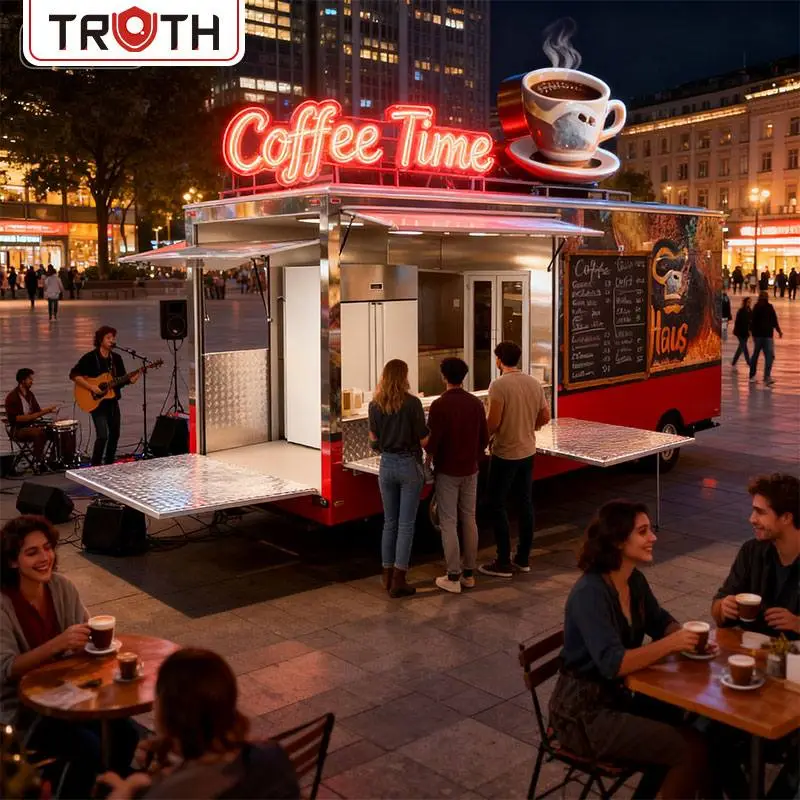 Mobilny kontenerowy food truck na kawę
